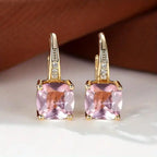 Mystic Sapphire Stone Hoop Earrings