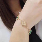 CLOVER 5 MOTIF MALACHITE BRACELET COLLECTION VIP