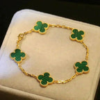 CLOVER 5 MOTIF MALACHITE BRACELET COLLECTION VIP