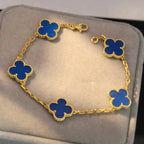 CLOVER 5 MOTIF BLUE AGATE BRACELET COLLECTION