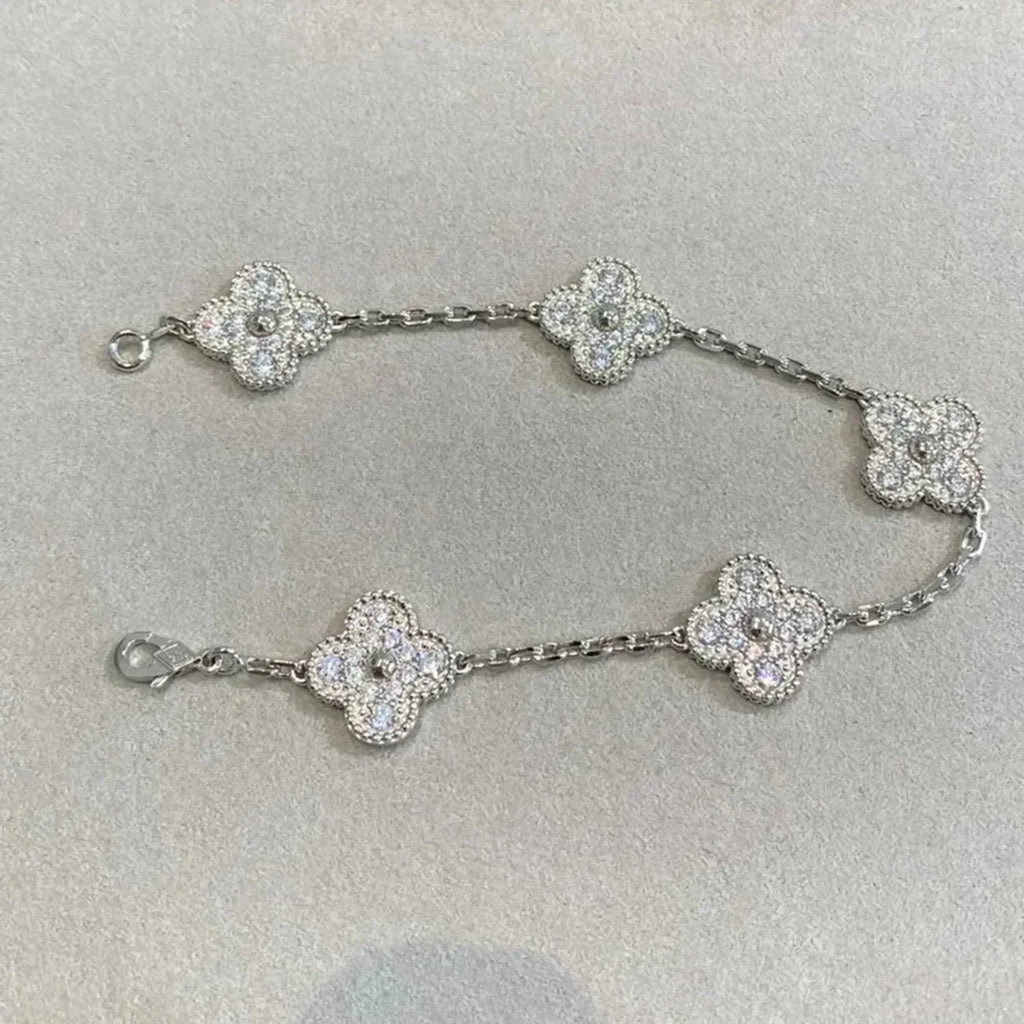 CLOVER 5 MOTIF FULL DIAMOND BRACELET COLLECTION