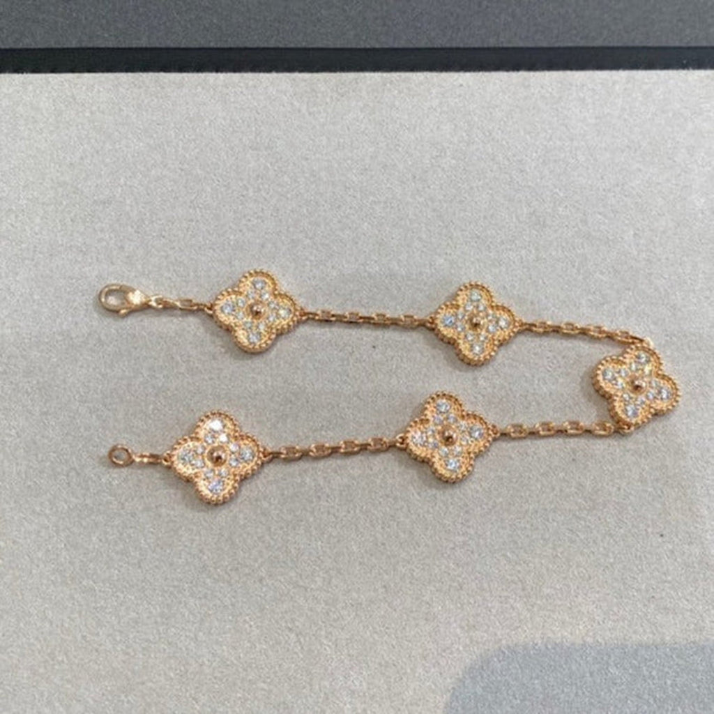 CLOVER 5 MOTIF FULL DIAMOND BRACELET COLLECTION