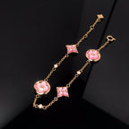 STAR AND SUN 4 MOTIF PINK MOP PINK GOLD BRACELET VIP