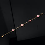 STAR AND SUN 4 MOTIF PINK MOP PINK GOLD BRACELET VIP