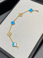 CLOVER 5 MOTIF BLUE AGATE BRACELET COLLECTION