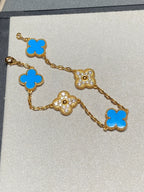 CLOVER 5 MOTIF BLUE AGATE BRACELET COLLECTION