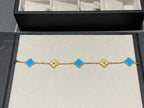 CLOVER 5 MOTIF BLUE AGATE BRACELET COLLECTION