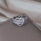 14k Lovers Loop Diamond Heart Ring