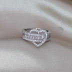 14k Lovers Loop Diamond Heart Ring