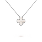 CLOVER White and Silver Necklace