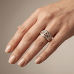 SILVER ROSE GOLD TWO TONE VINTAGE RING