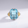 GOLD AQUAMARINE VINTAGE RING