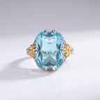 GOLD AQUAMARINE VINTAGE RING