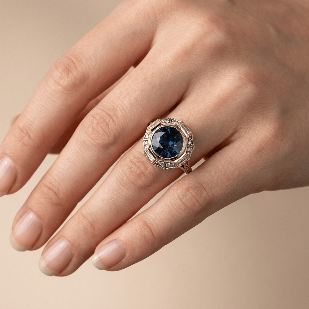BLUE COMPASS RING