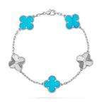 CLOVER 5 MOTIF TURQUOISE BRACELET COLLECTION