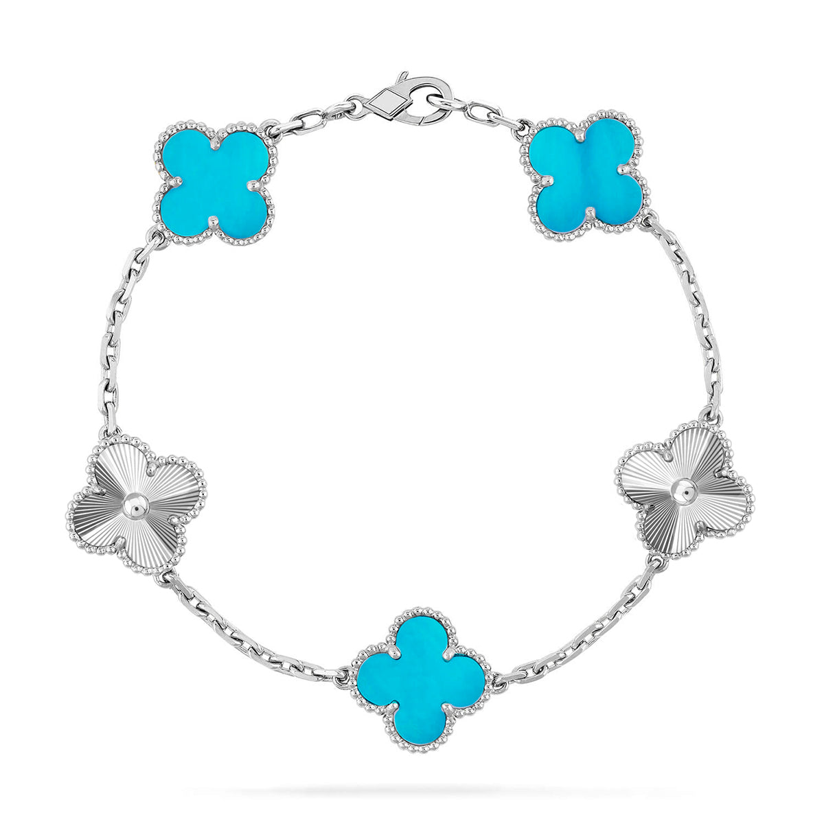 CLOVER 5 MOTIF TURQUOISE BRACELET COLLECTION