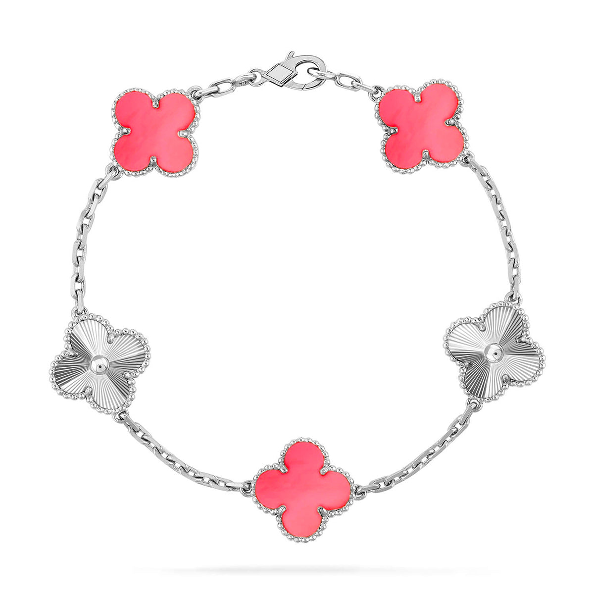 CLOVER 5 MOTIFS PINK MOP BRACELET COLLECTION