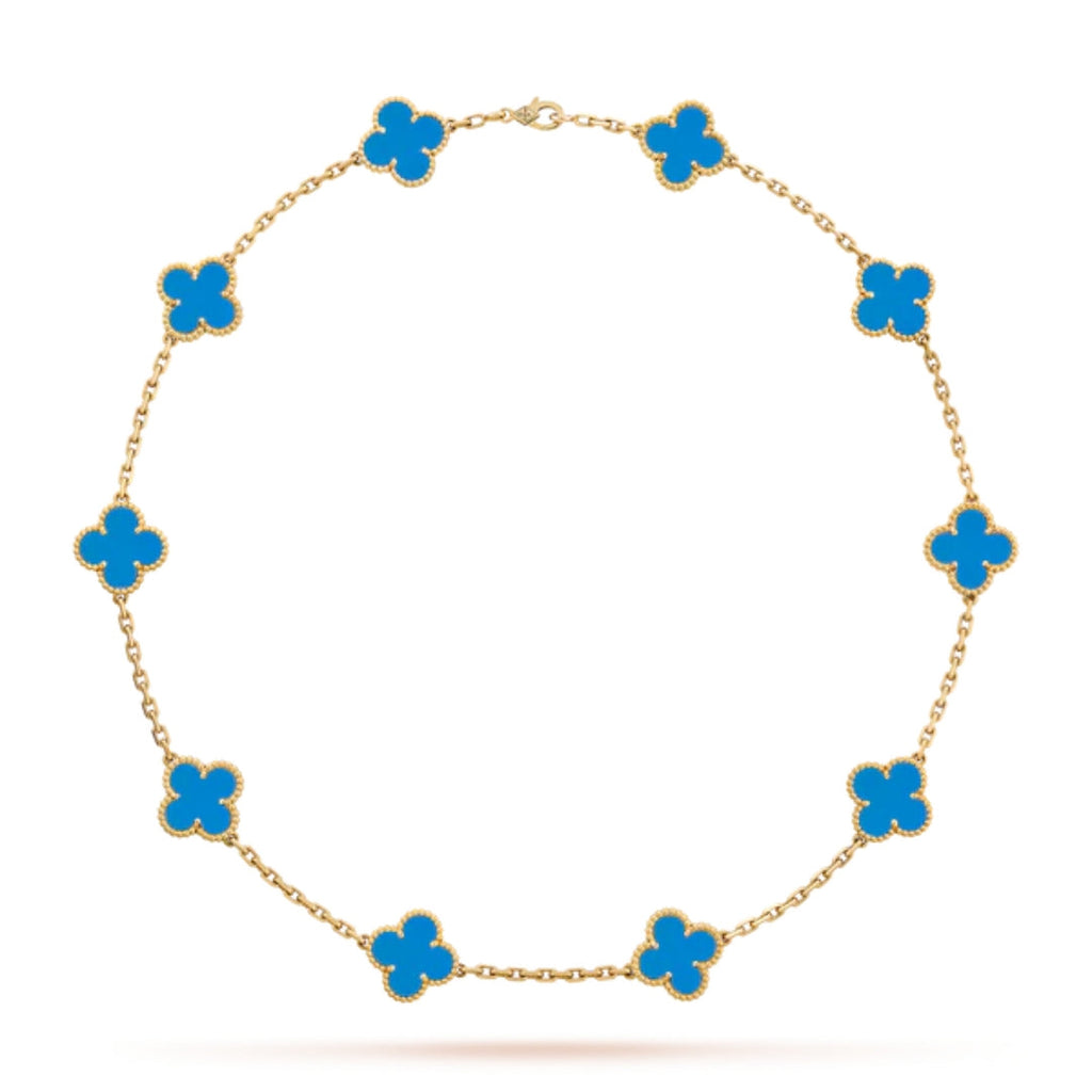 CLOVER | 10-Motif Blue Necklace