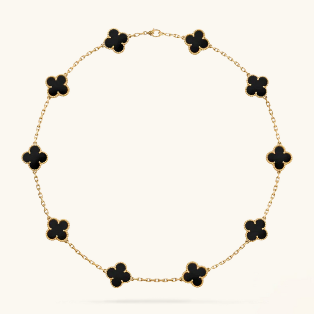 CLOVER | 10-Motive Black Necklace – Sleek, Modern Statement Jewelry