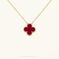 Clover Red Necklace - Bold, Elegant Accessory