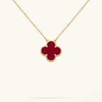 Clover Red Necklace - Bold, Elegant Accessory