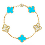 CLOVER 5 MOTIF TURQUOISE BRACELET COLLECTION