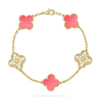 CLOVER 5 MOTIFS PINK MOP BRACELET COLLECTION