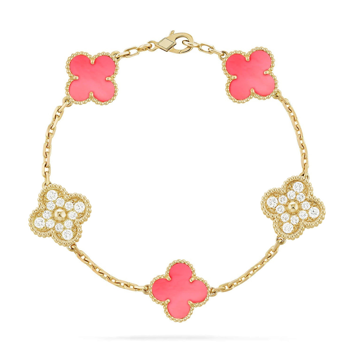 CLOVER 5 MOTIFS PINK MOP BRACELET COLLECTION