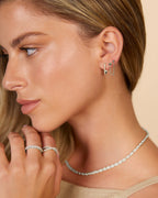 Double Piercing Earrings Link Chain