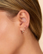 Double Piercing Earrings Link Chain
