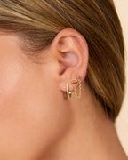 Double Piercing Earrings Link Chain