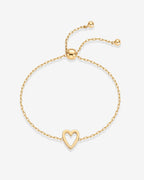 Heart Duo Charm Solitaire Bracelet