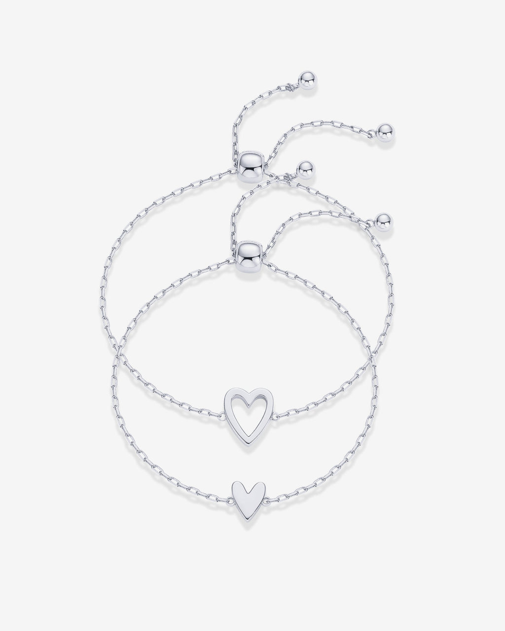 Heart Duo Charm Solitaire Bracelet