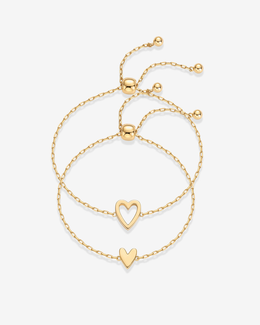 Heart Duo Charm Solitaire Bracelet