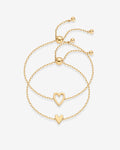 Heart Duo Charm Solitaire Bracelet