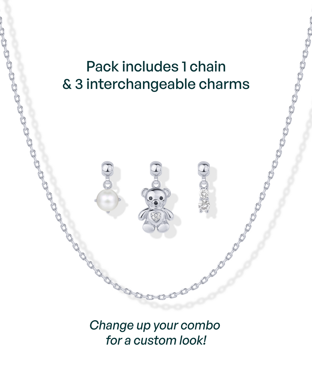 Whimsy Teddy Bear Charm Necklace