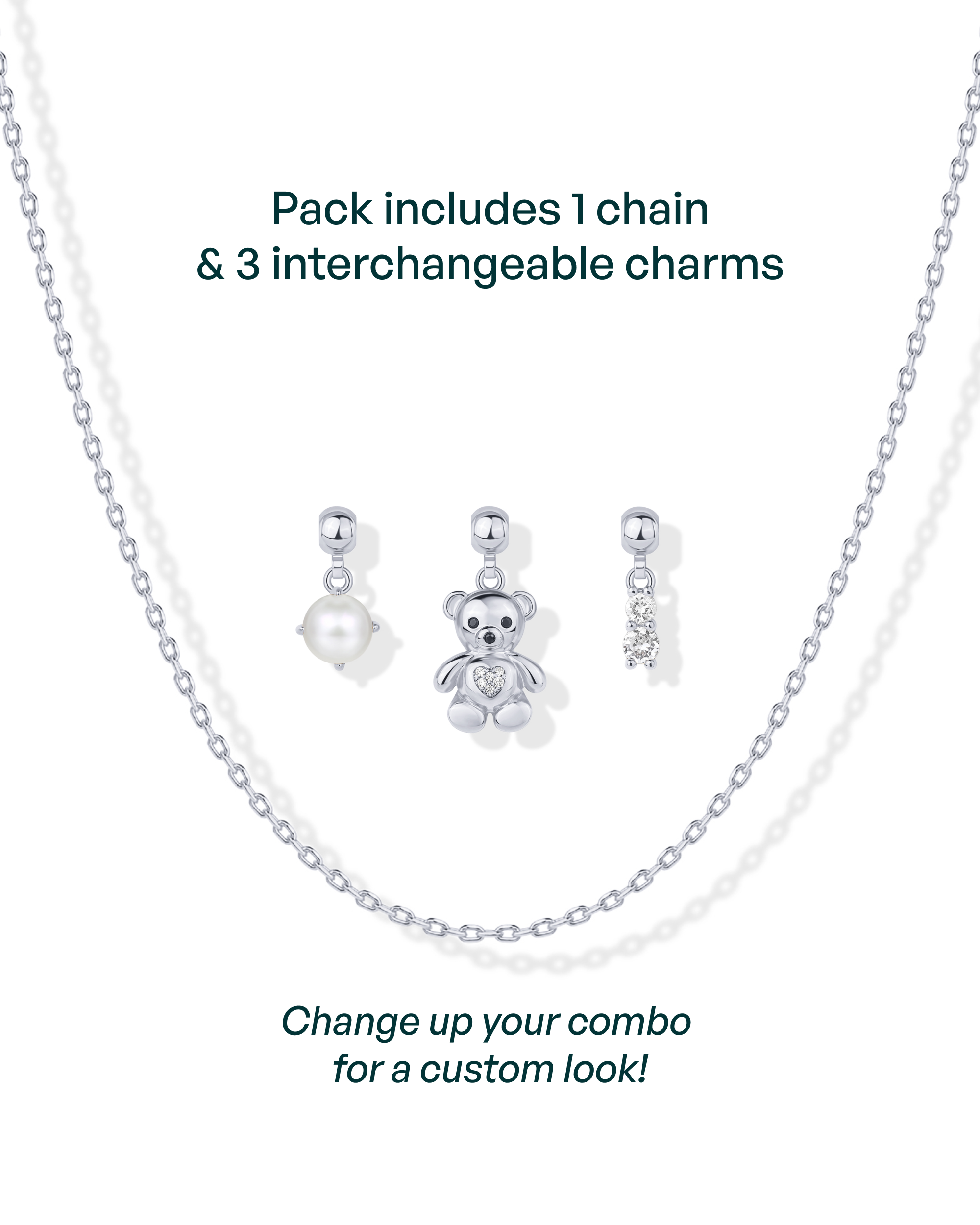 Whimsy Teddy Bear Charm Necklace