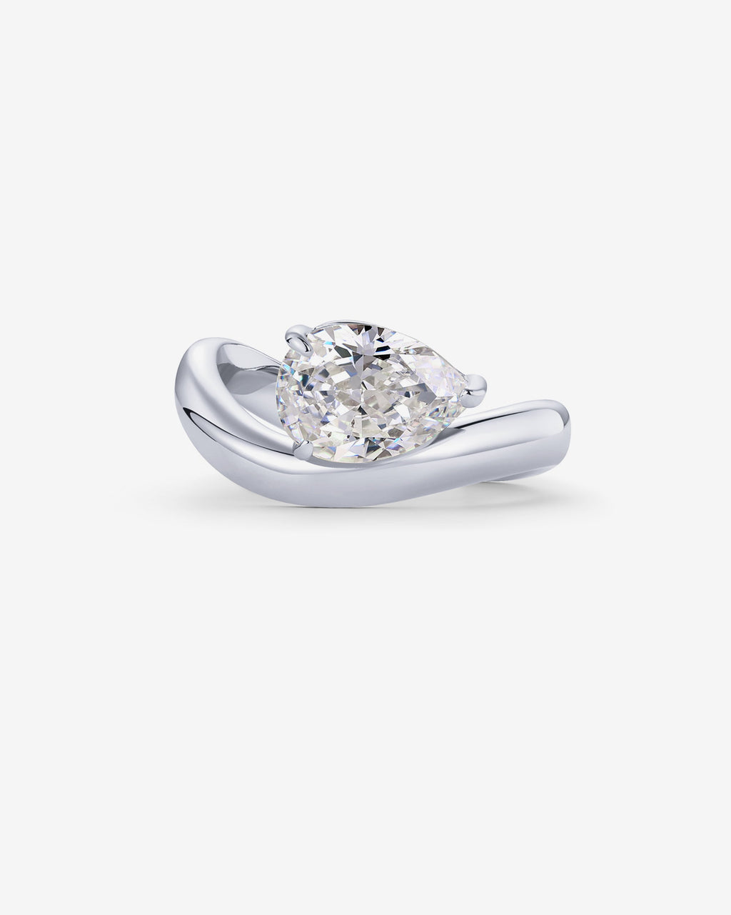 Pear Cubic Zirconia Wavy Ring