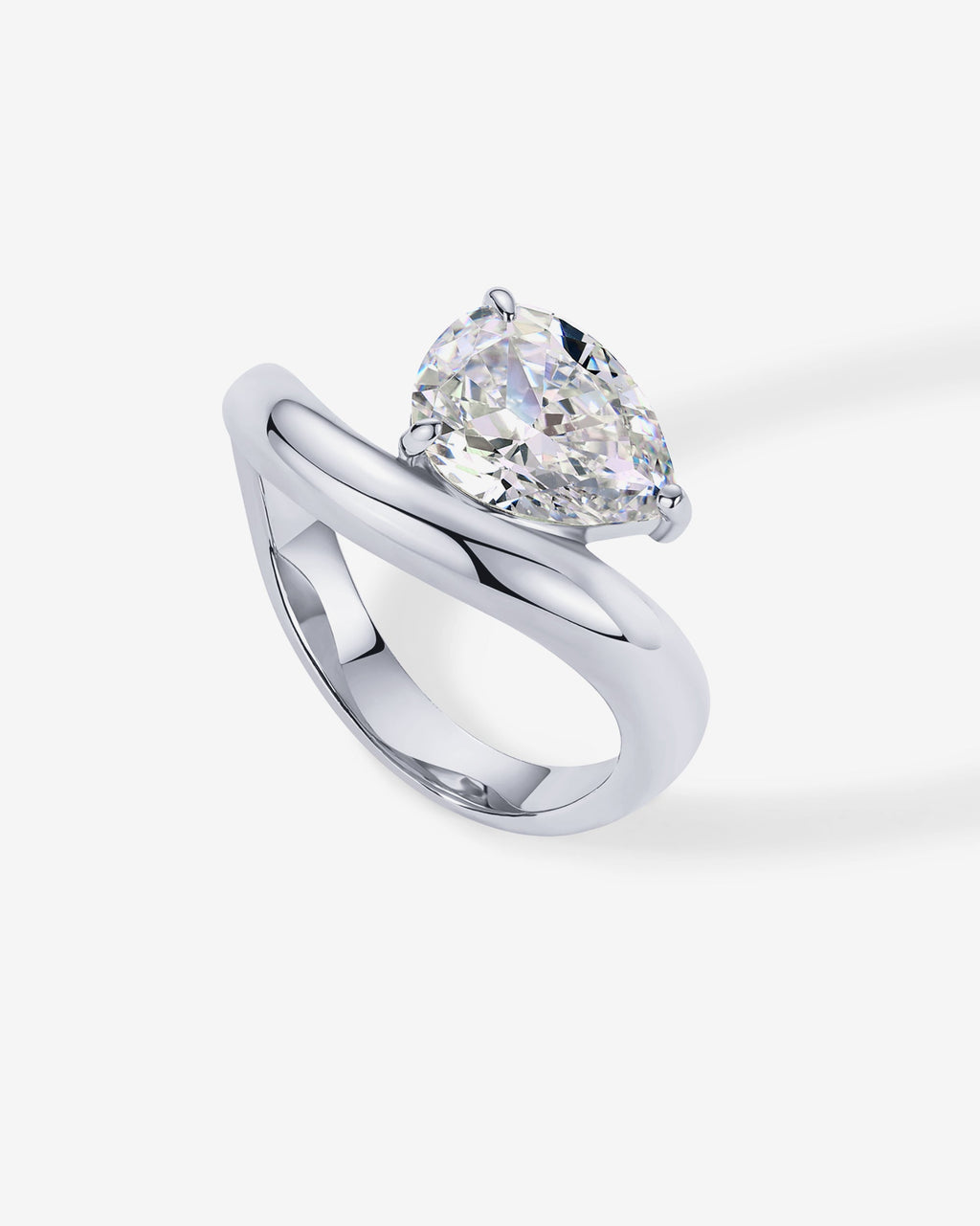 Pear Cubic Zirconia Wavy Ring