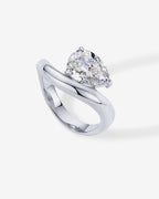 Pear Cubic Zirconia Wavy Ring