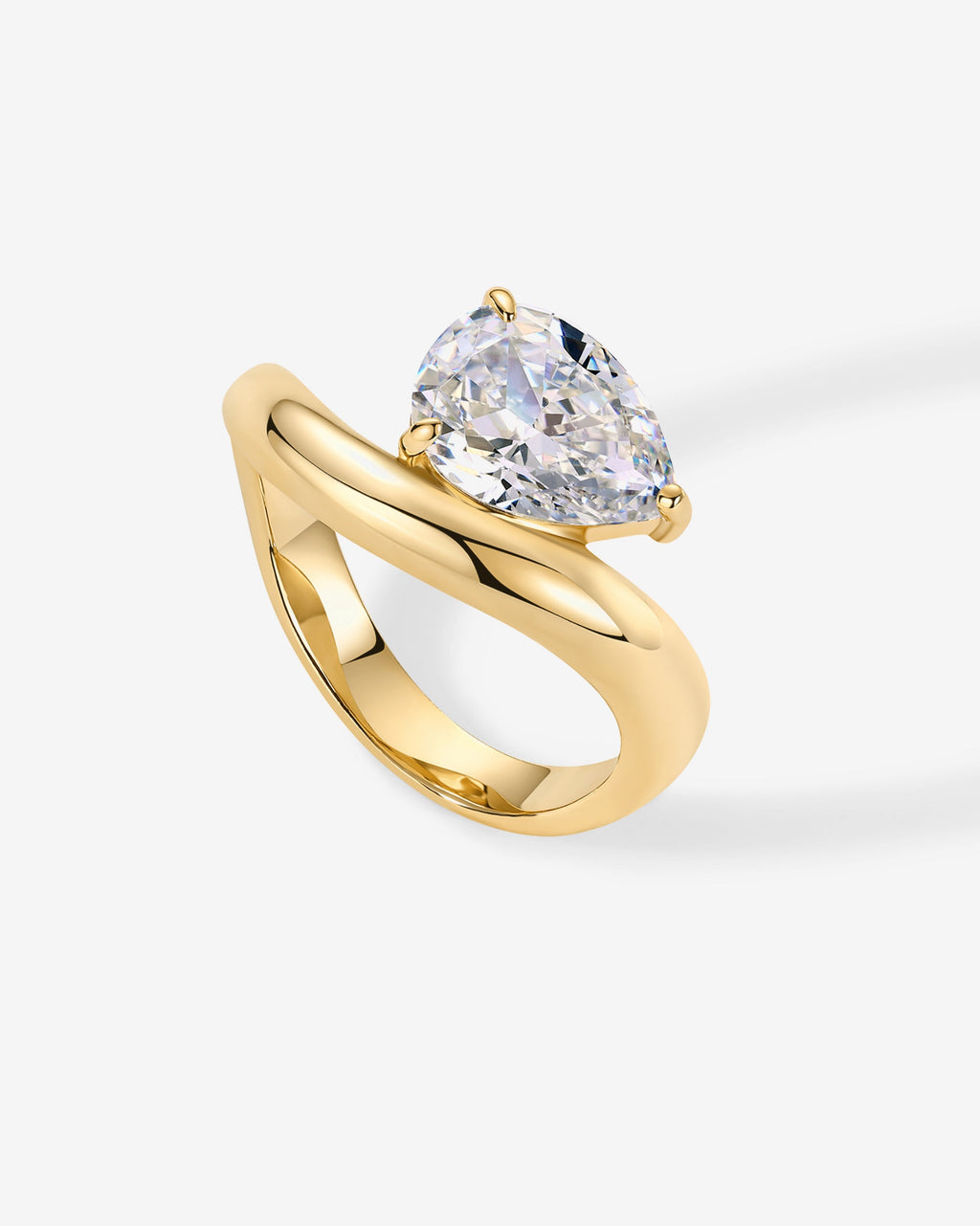 Pear Cubic Zirconia Wavy Ring