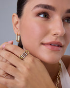 Interlocked Two-Toned Statement Rings