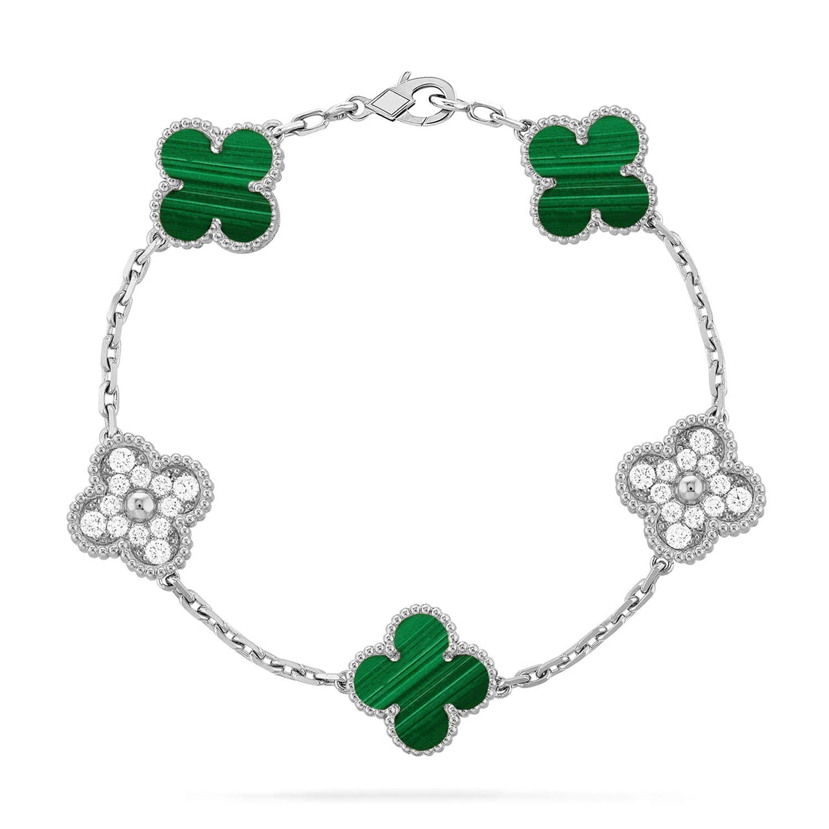 CLOVER 5 MOTIF MALACHITE BRACELET COLLECTION VIP