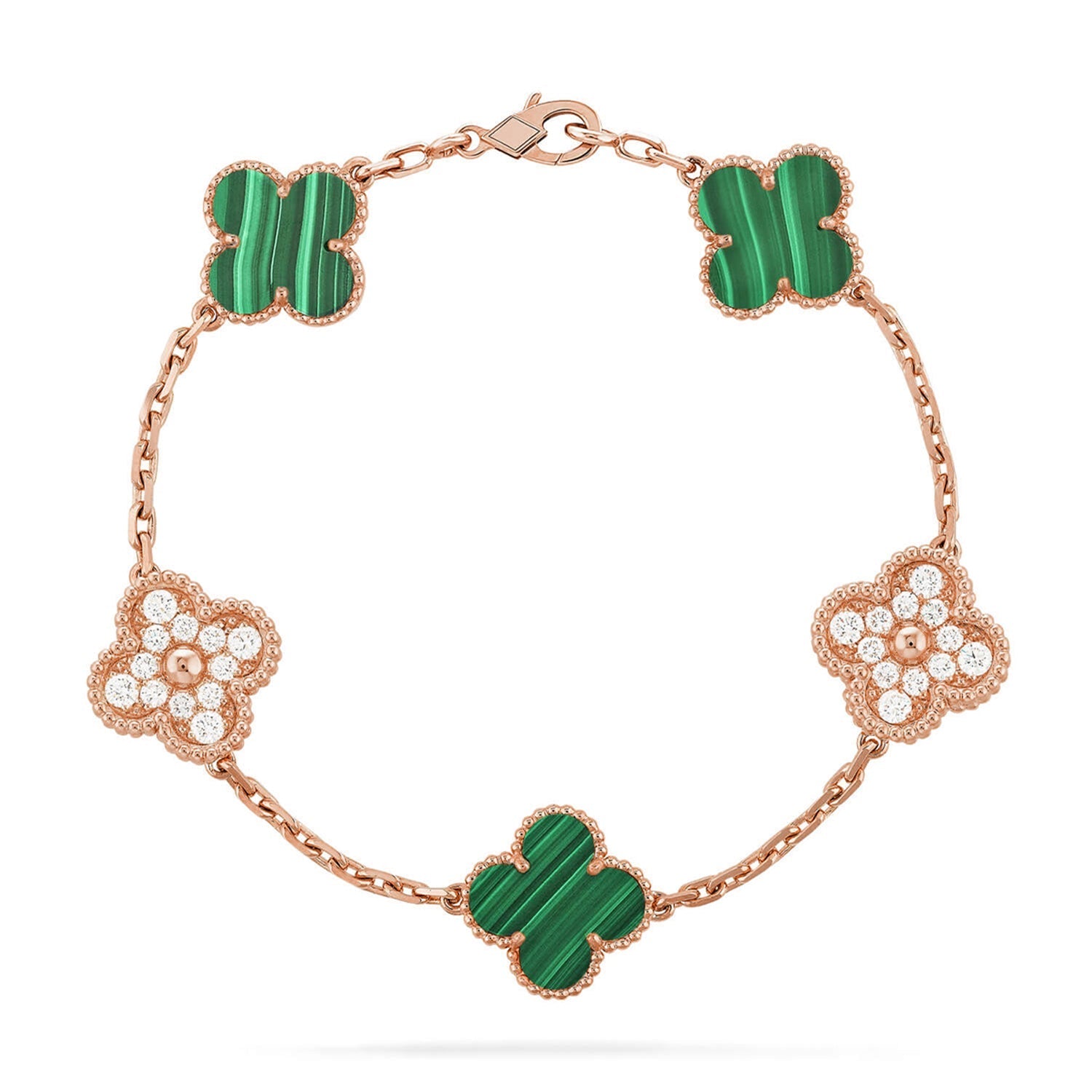 CLOVER 5 MOTIF MALACHITE BRACELET COLLECTION VIP