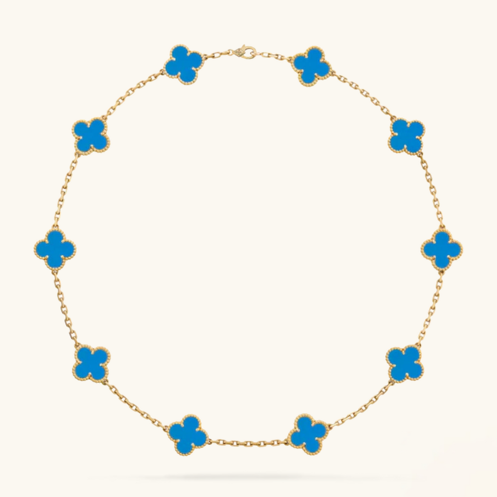 CLOVER | 10-Motif Blue Necklace