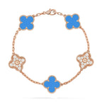 CLOVER 5 MOTIF BLUE AGATE BRACELET COLLECTION