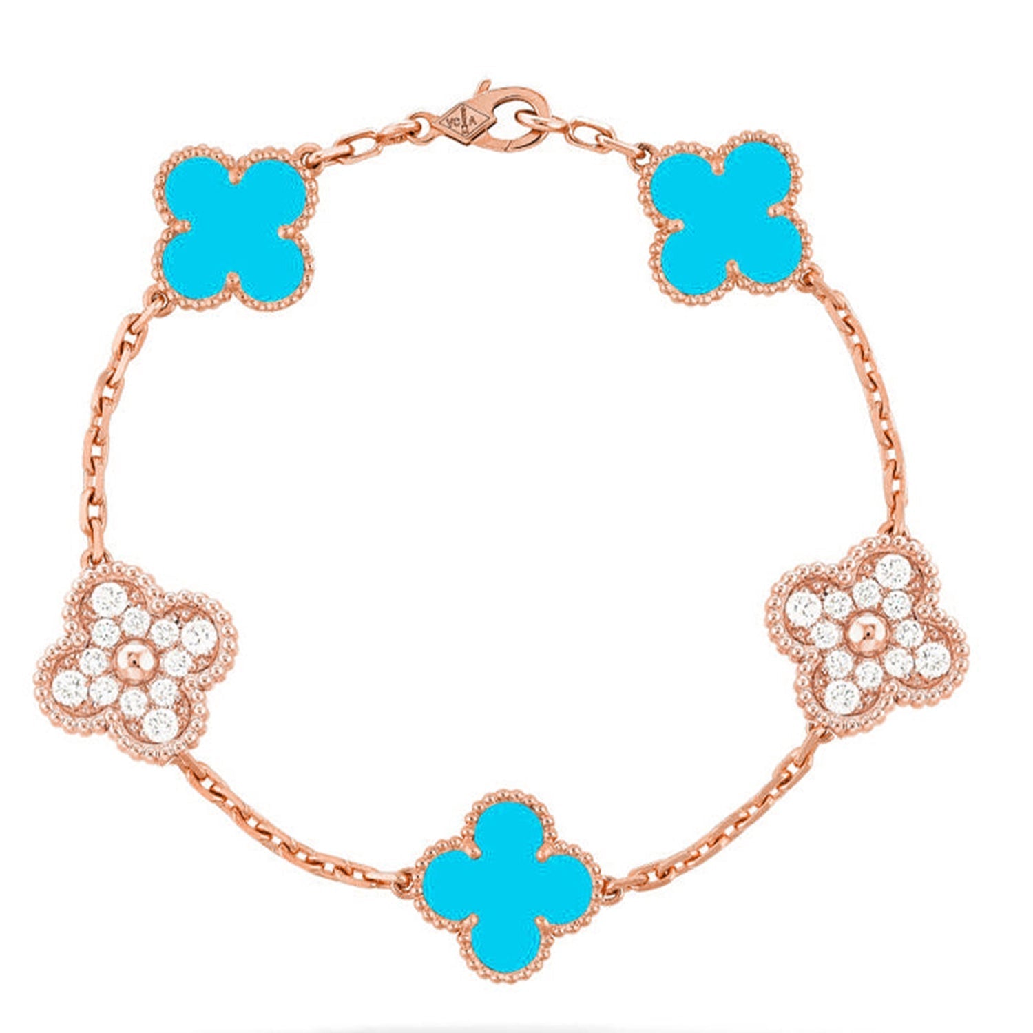 CLOVER 5 MOTIF TURQUOISE BRACELET COLLECTION