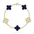 CLOVER 5 MOTIF LAPIS LAZULI BRACELET COLLECTION VIP