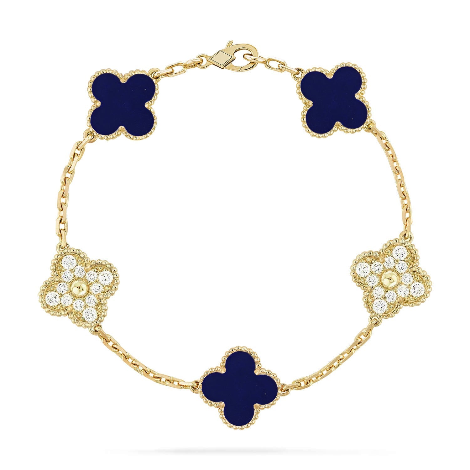 CLOVER 5 MOTIF LAPIS LAZULI BRACELET COLLECTION VIP