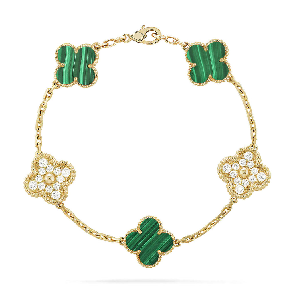 CLOVER 5 MOTIF MALACHITE BRACELET COLLECTION VIP
